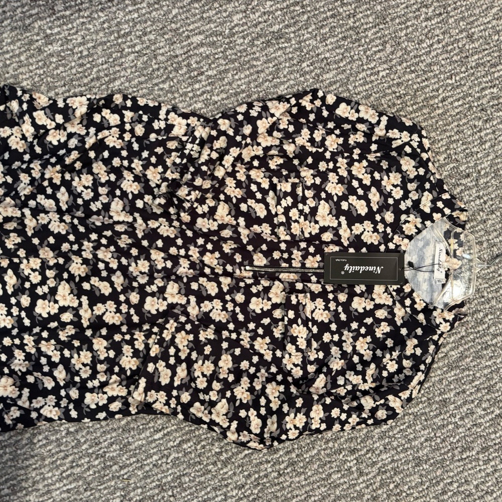 Anne Klein Black and White Floral Dress